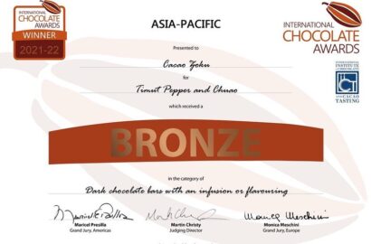 祝！International Chocolate Awards 2021-22 Bronze!